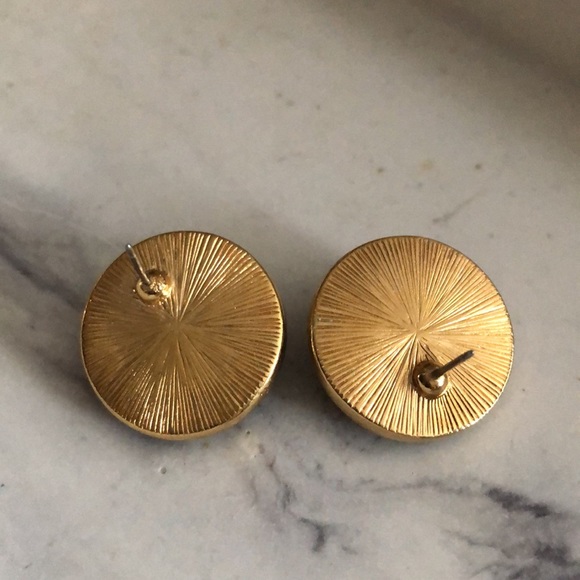 Vintage black geometric earrings - Picture 2 of 7